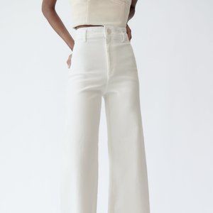 Zara White Marine Straight Jeans